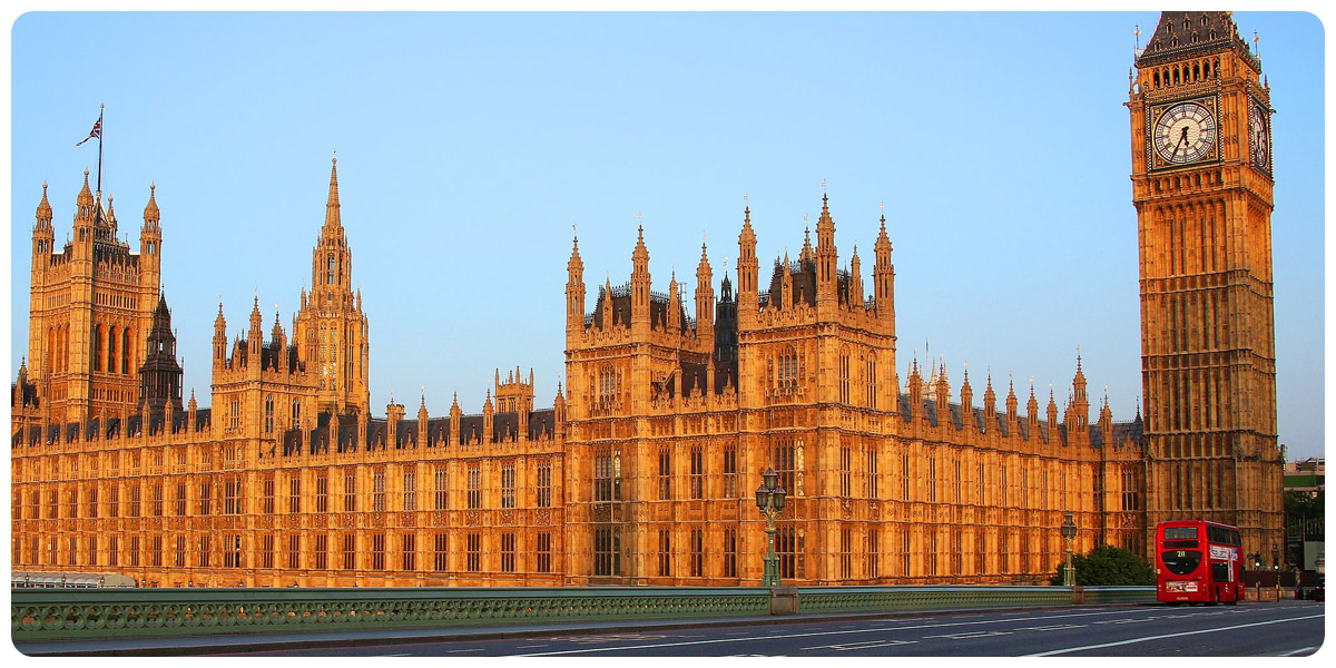House of commons e Big Ben a Londra